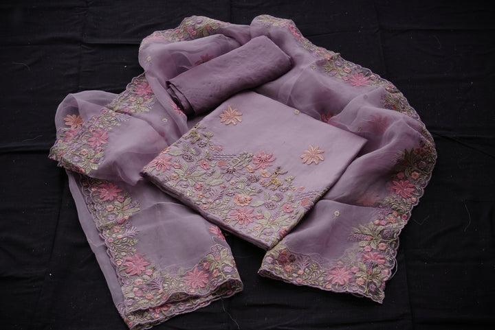 Pure organza Unstitched Suit set