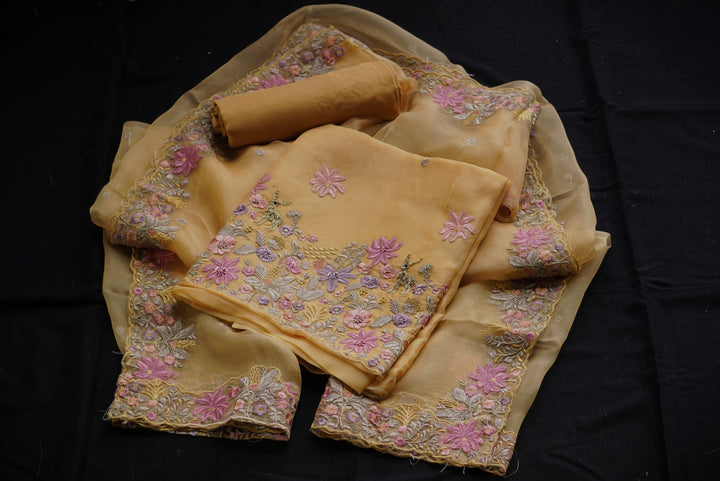 Pure organza Unstitched Suit set