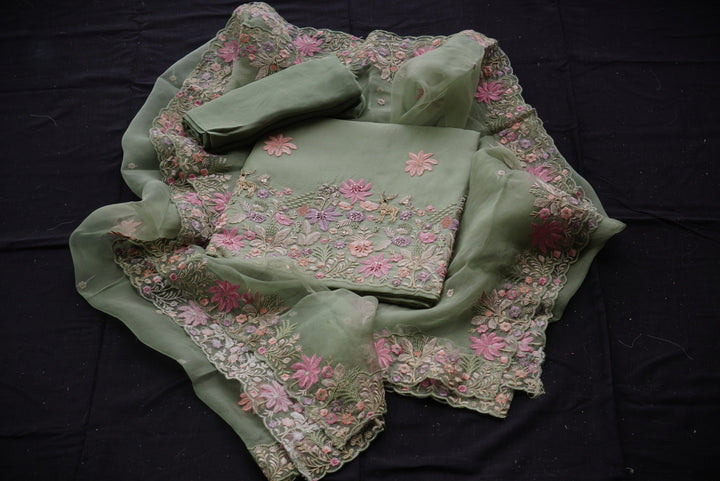 Pure organza Unstitched Suit set