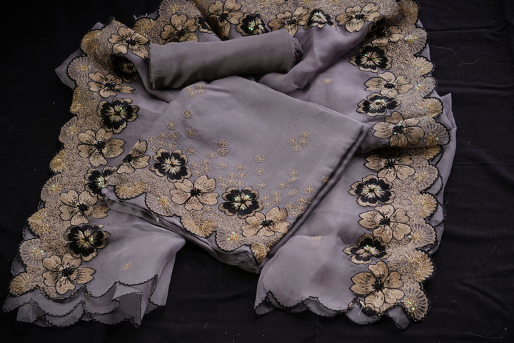 Organza Unstitched Suit set