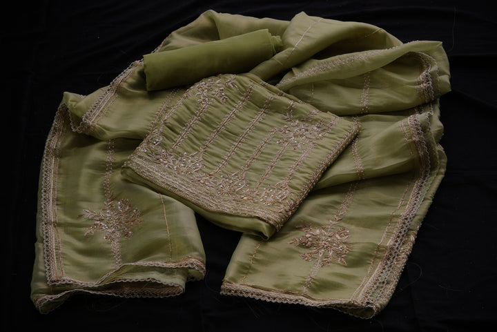 Pure Organza Unstitched Suit set