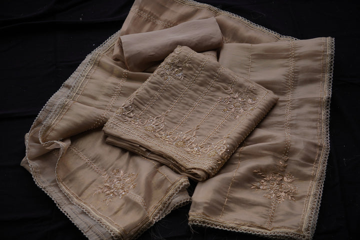 Pure Organza Unstitched Suit set