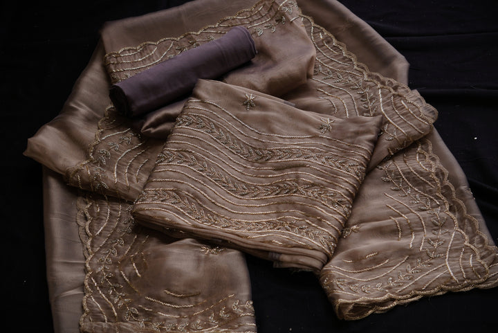Organza with unstitched suit set