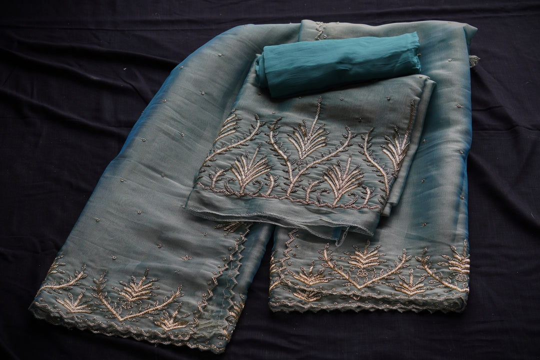 Silk Tissue Unstitched Suit Set