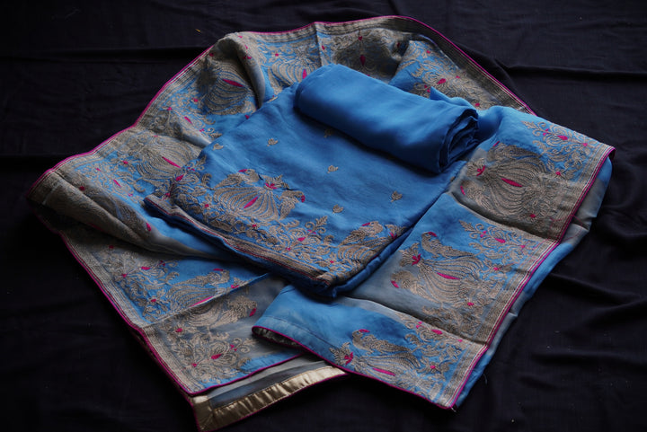 Khadi Silk Unstitched Suit Set