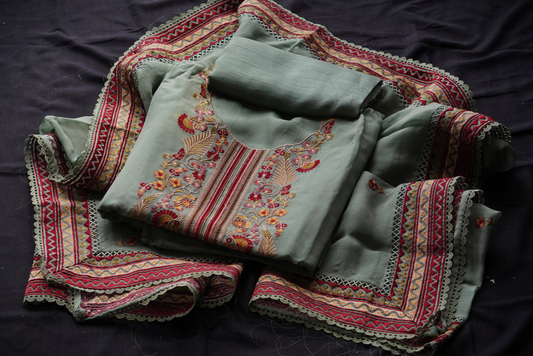 Organza Unstitched Suit Set