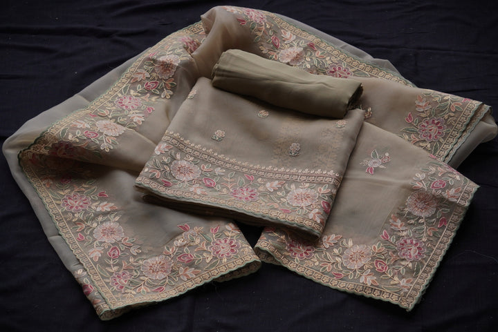 Organza Unstitched Suit Set