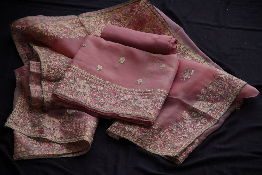 Organza Unstitched Suit Set