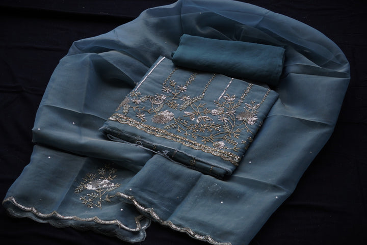 Crush Fabric with Hand Embroidery