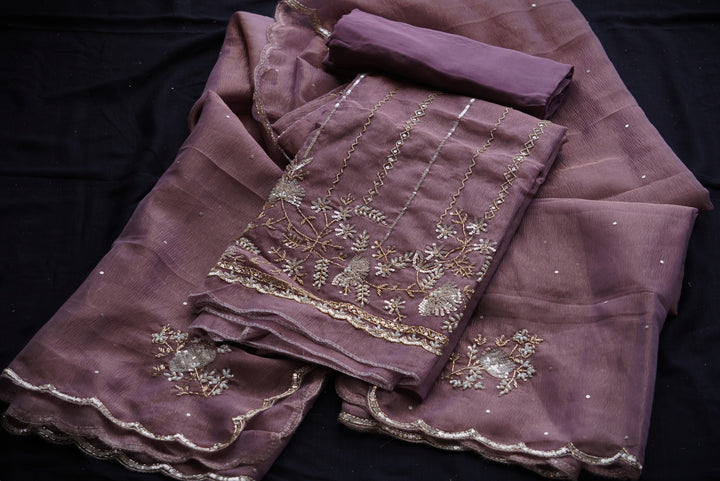 Crush Fabric with Hand Embroidery