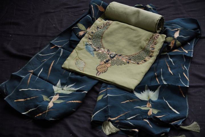 Organza Unstitched Suit Set