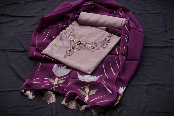 Organza Unstitched Suit Set