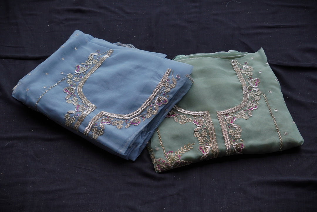 Shimmer Organza Unstitched suit set