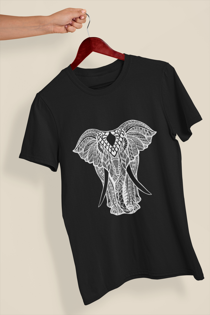 Elephant Printed Tshirt by UQ(Black)