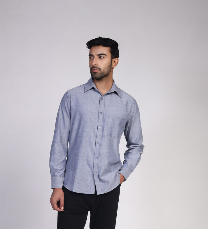 Oxford Shirt - Navy Blue / Chambray