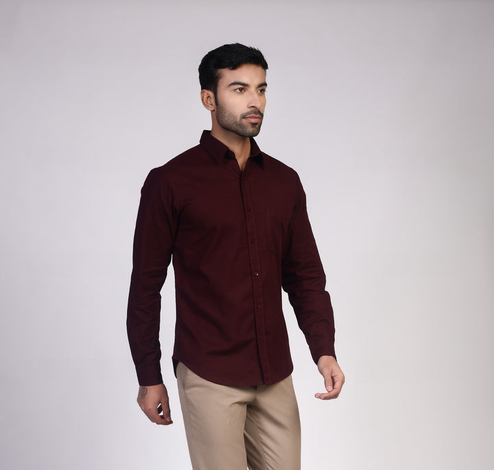 Linen Shirt - Burgundy