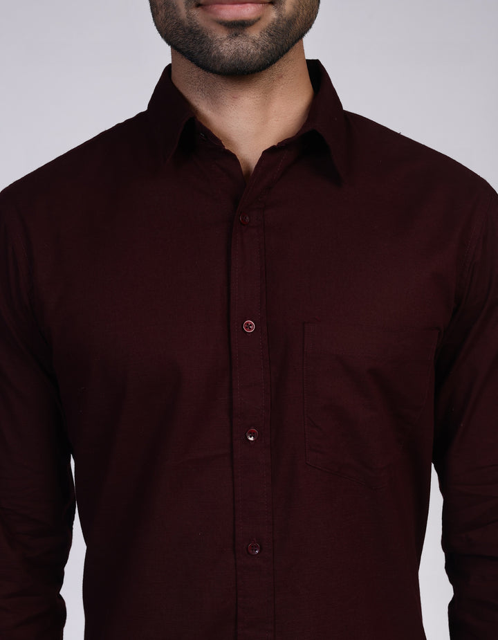 Linen Shirt - Burgundy