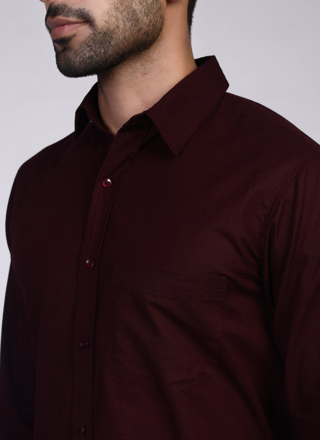 Linen Shirt - Burgundy