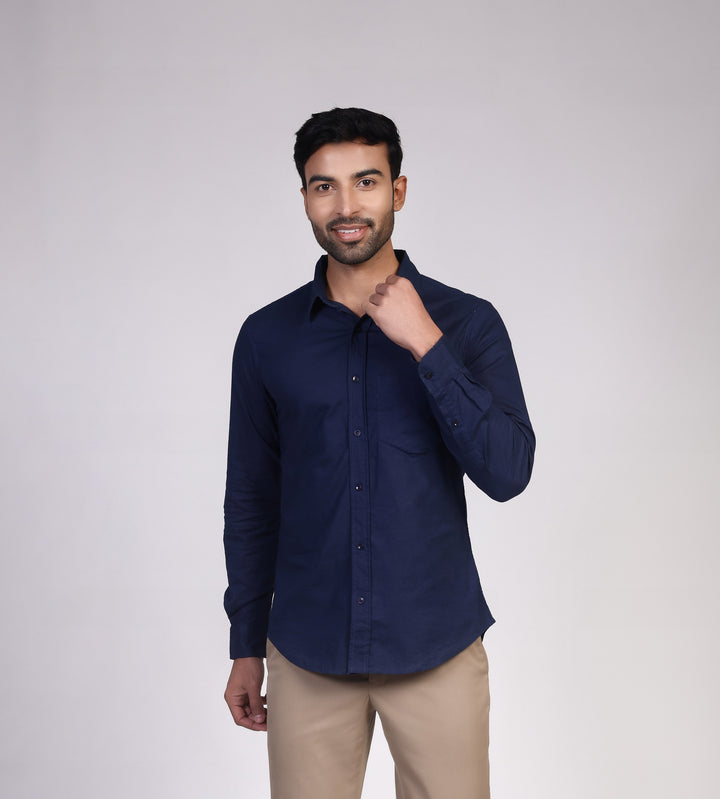 Linen Shirt - Navy Blue