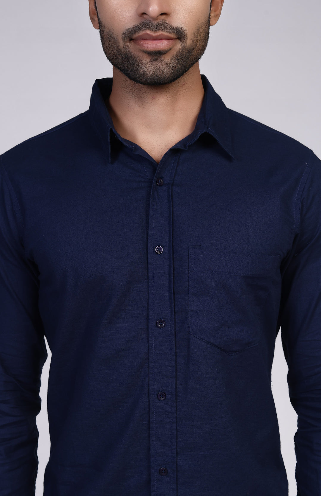 Linen Shirt - Navy Blue