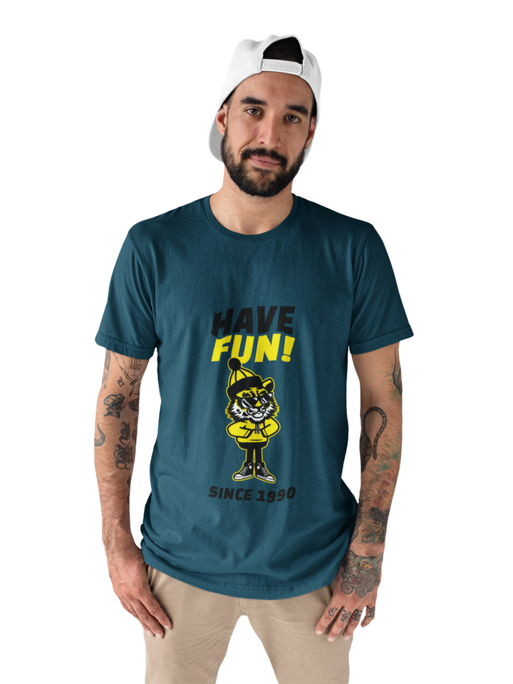 Have Fun Printed Tshirt by UQ(Petrol Blue)