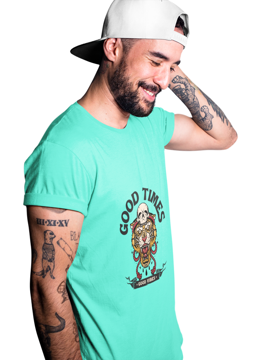 Good Times Printed Tshirt by UQ(Aqua Green)