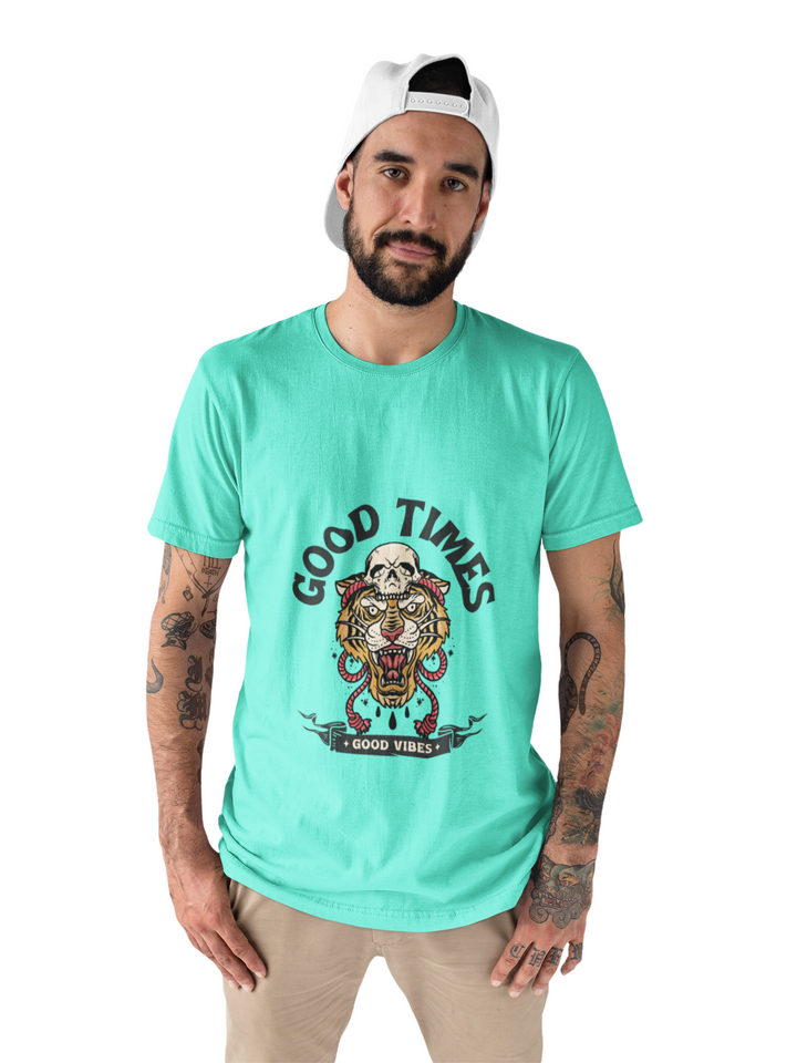 Good Times Printed Tshirt by UQ(Aqua Green)