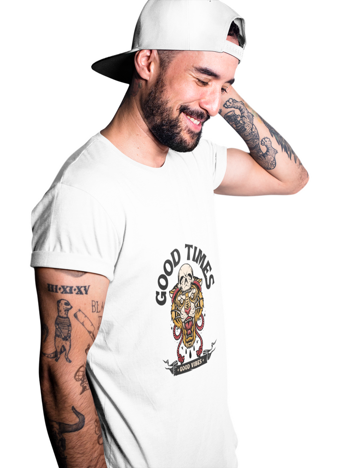 Good Times Printed Tshirt by UQ(White)