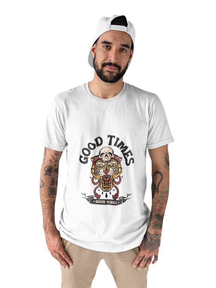 Good Times Printed Tshirt by UQ(White)