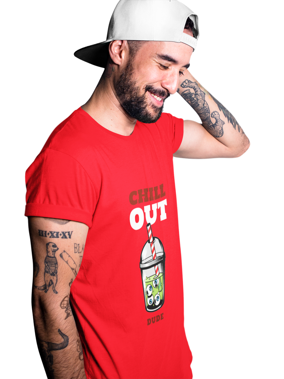 Chill Out Printed Tshirt by UQ(Red)