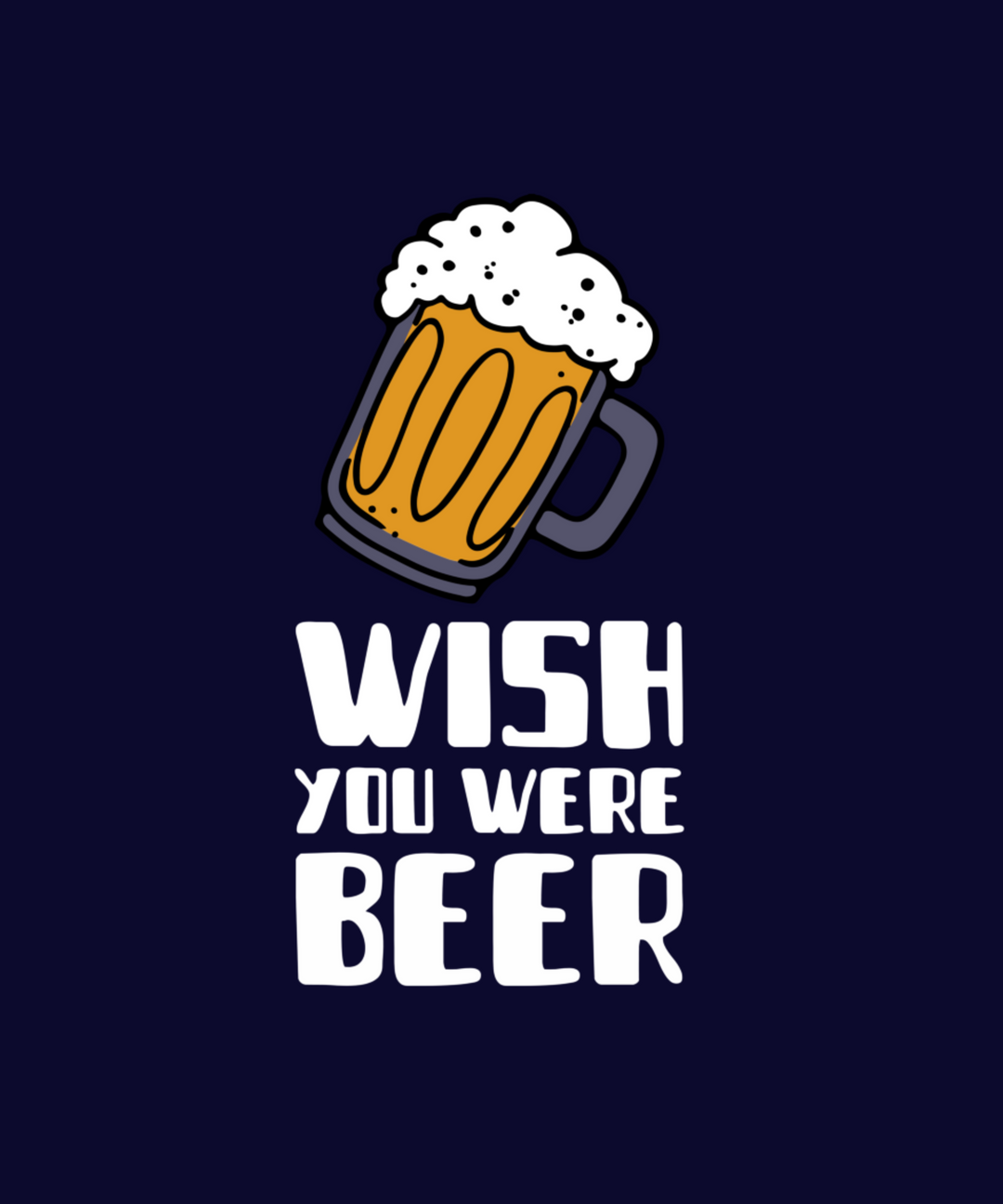 Beer Printed Tshirt by UQ(Navy Blue)