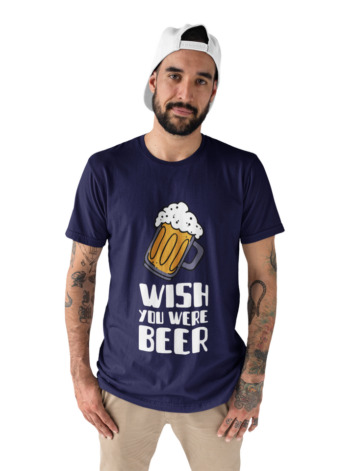 Beer Printed Tshirt by UQ(Navy Blue)