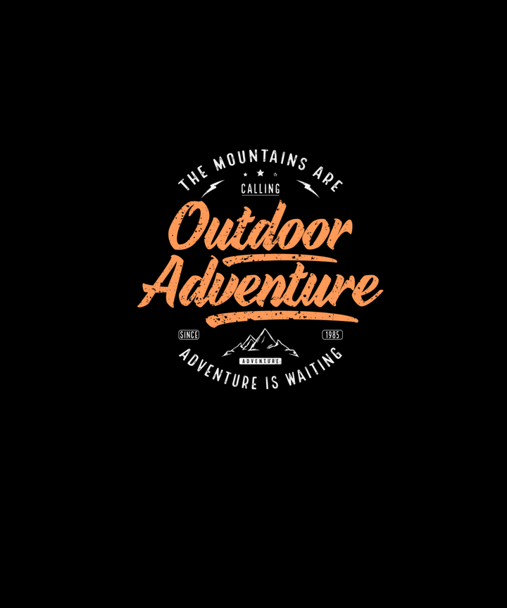 Outdoor Adventure Printed Tshirt by UQ(Black)