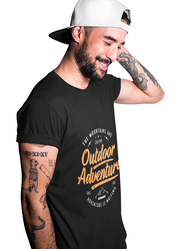 Outdoor Adventure Printed Tshirt by UQ(Black)