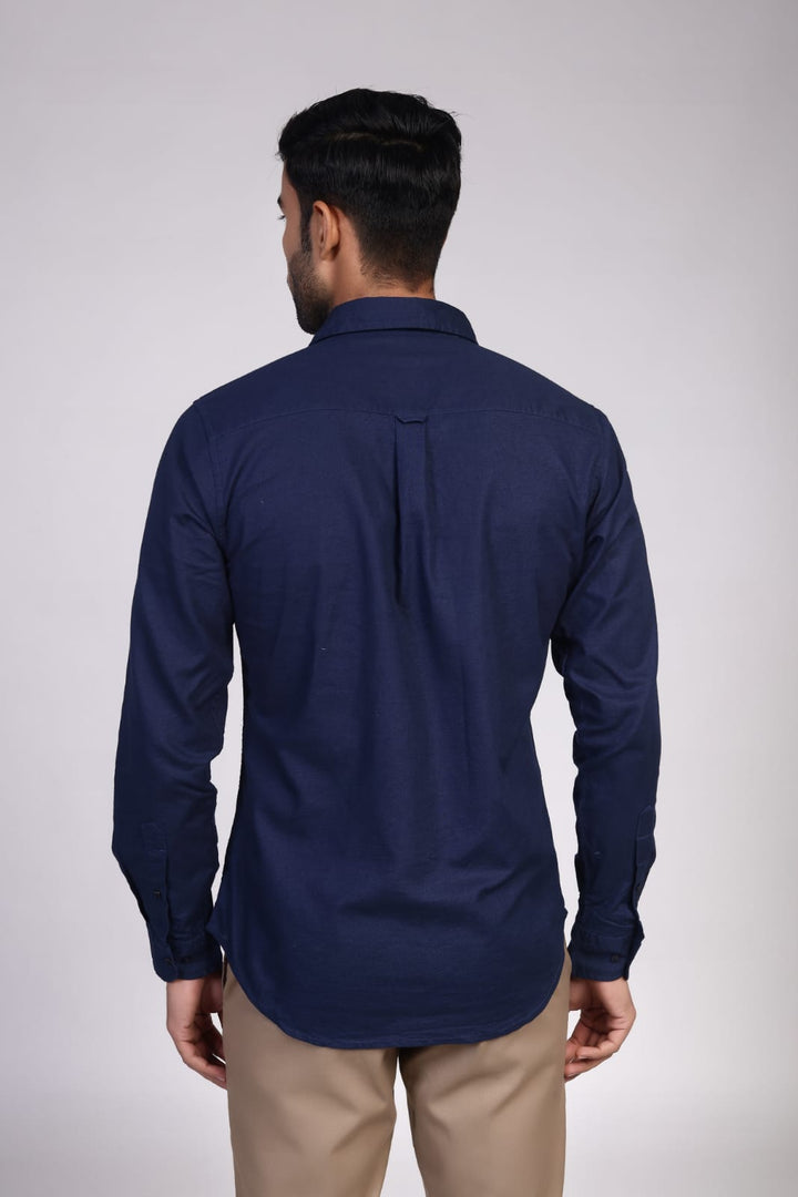 Linen Shirt - Navy Blue