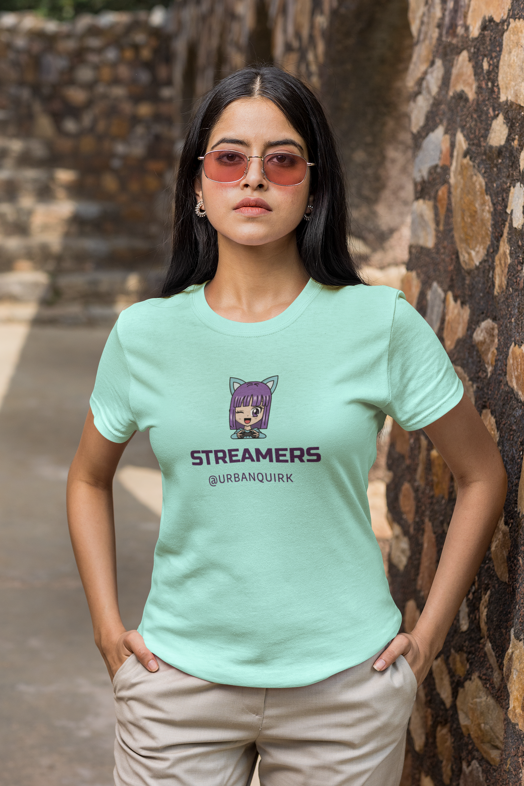 Streamer Printed Tshirt (Mint)(Lilac)