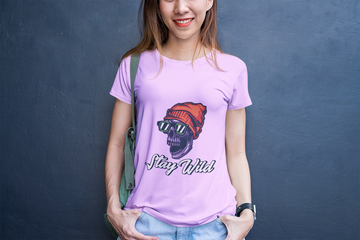 Stay Wild Printed Tshirt (Lilac)