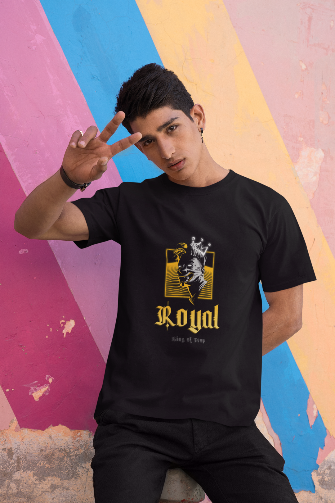 Royal Printed Tshirt by UQ(Black)