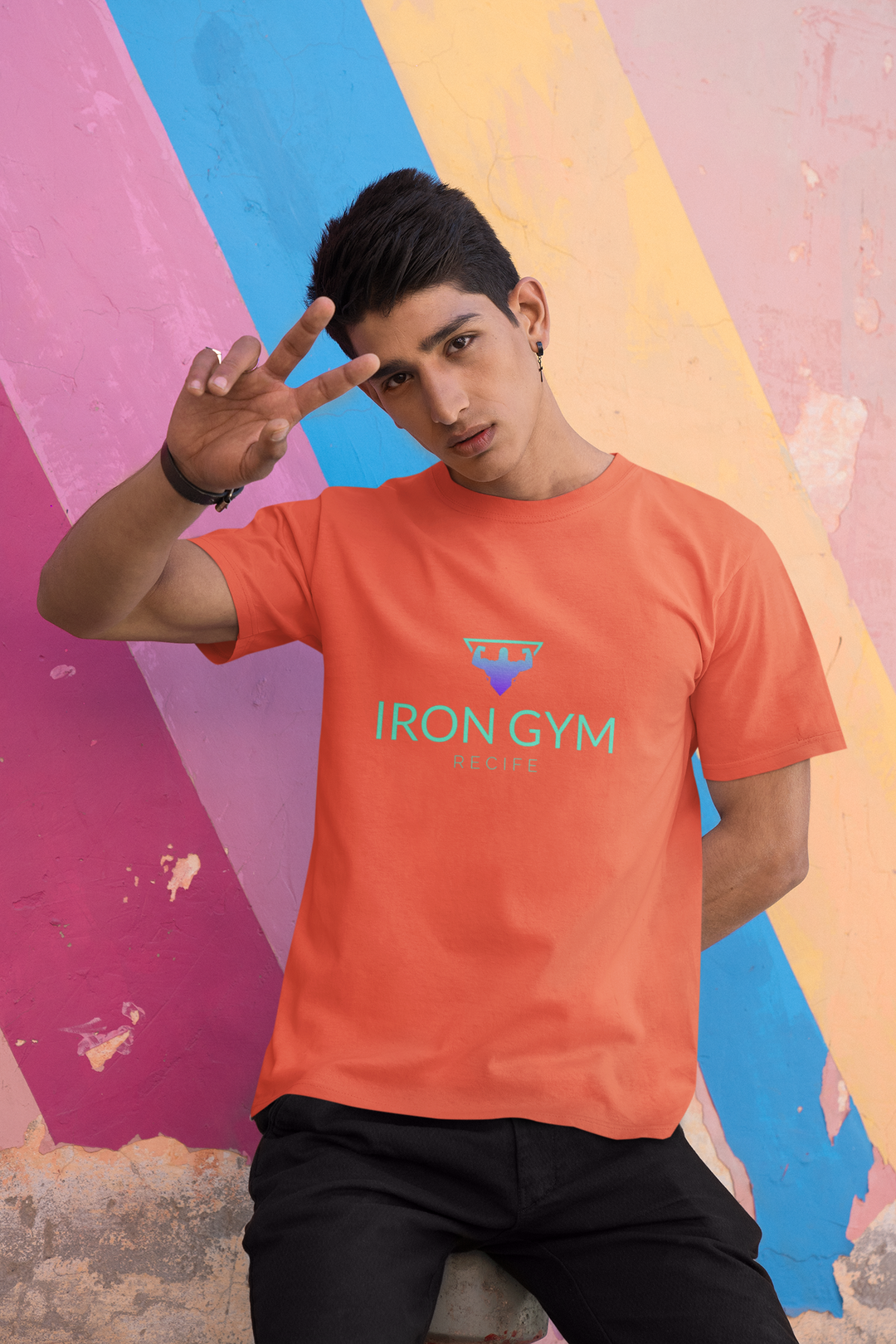 Iron Gym Printed Tshirt by UQ(Black)