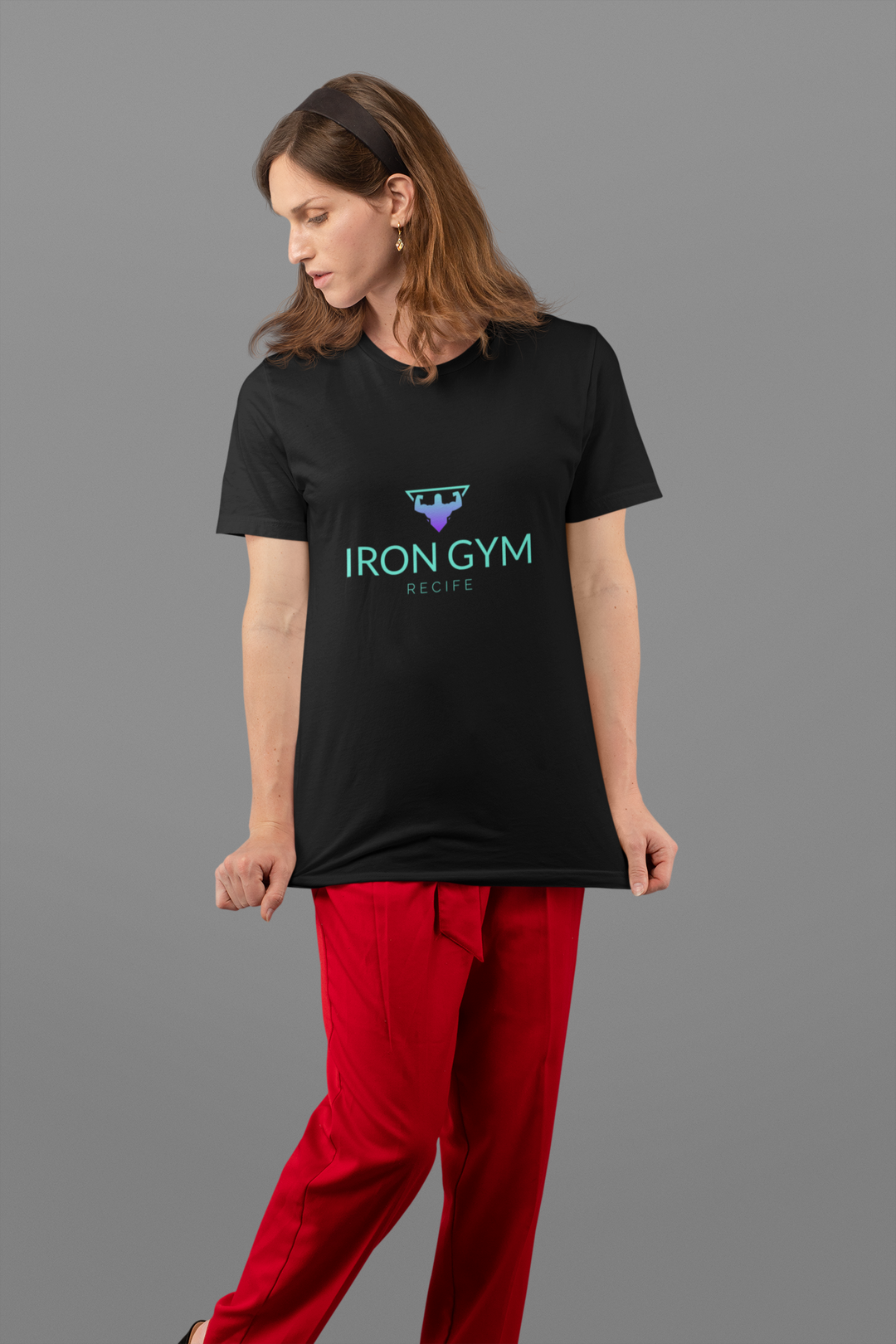 Iron Gym Printed Tshirt by UQ(Black)