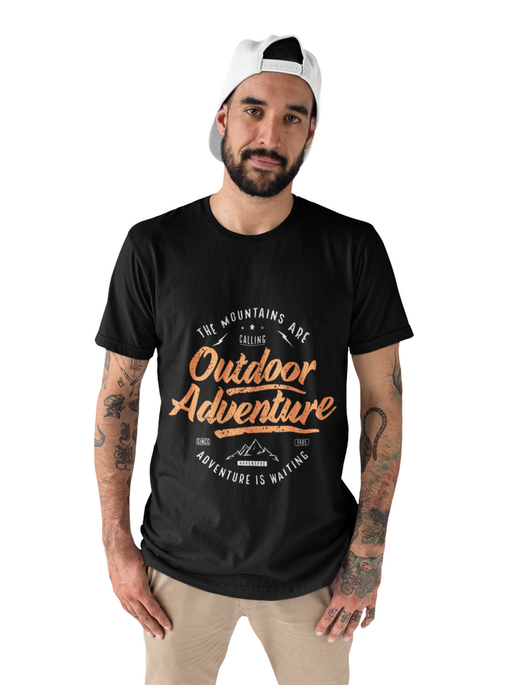 Outdoor Adventure Printed Tshirt by UQ(Black)