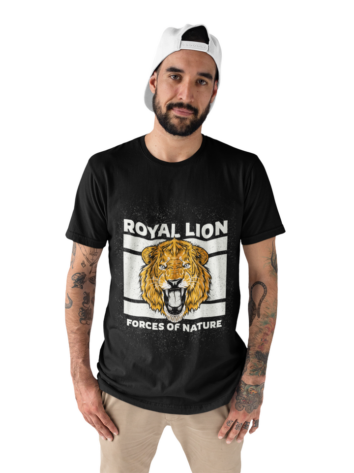 Royal Lion Printed Tshirt (Black)