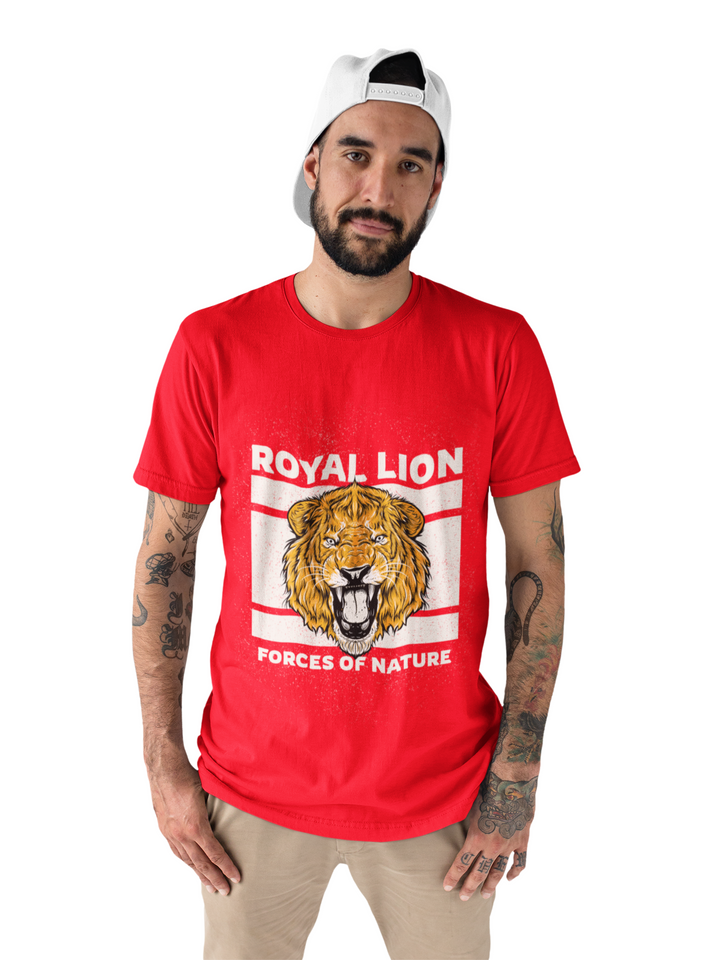 Royal Lion Printed Tshirt (Red)