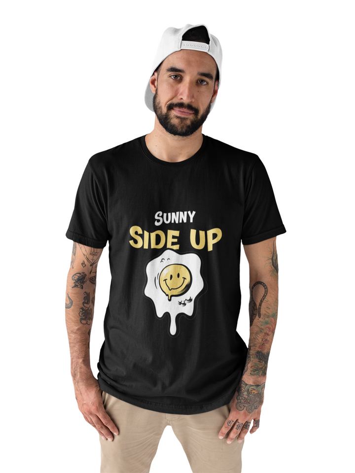 Sunny sideup Printed Tshirt by UQ(Black)