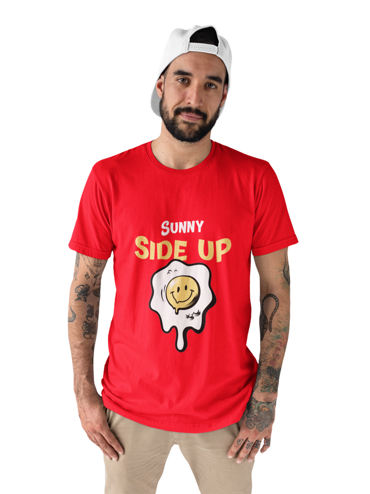 Sunny sideup Printed Tshirt by UQ(Red)