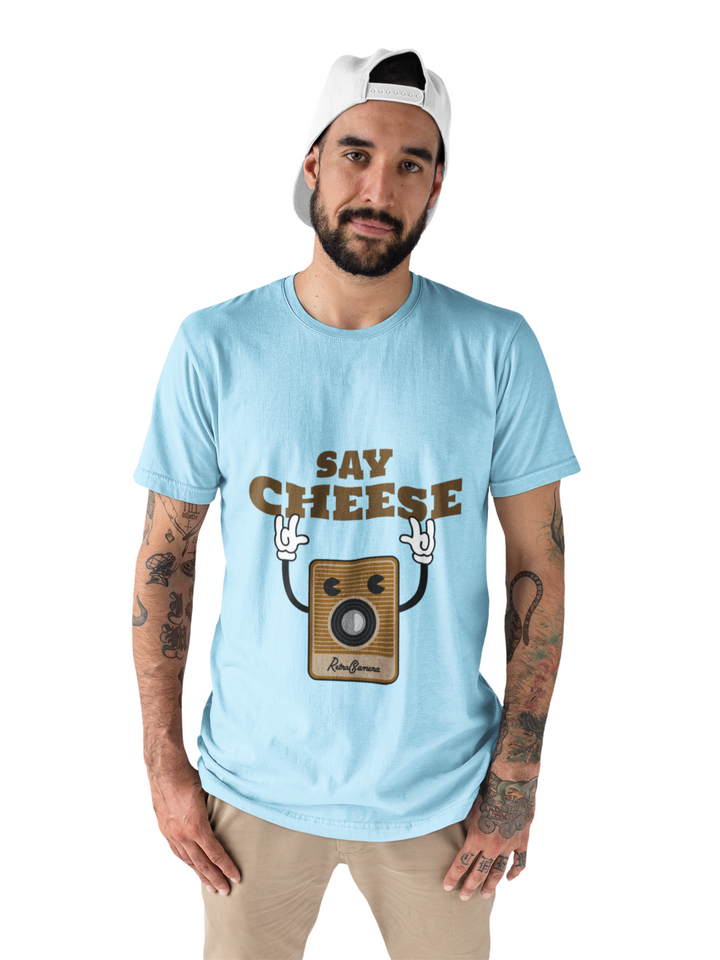 Say Cheese Printed Tshirt (Ocean Blue)