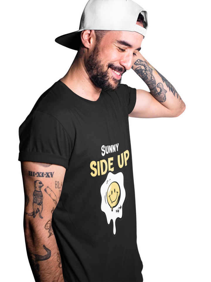 Sunny sideup Printed Tshirt by UQ(Black)