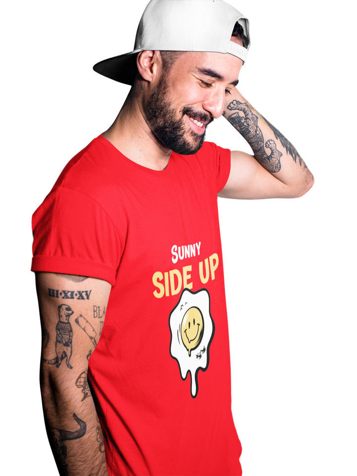 Sunny sideup Printed Tshirt by UQ(Red)