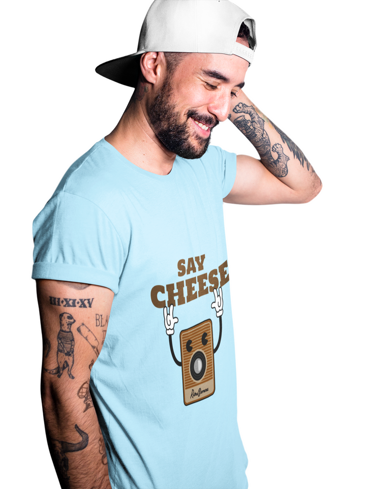 Say Cheese Printed Tshirt (Ocean Blue)